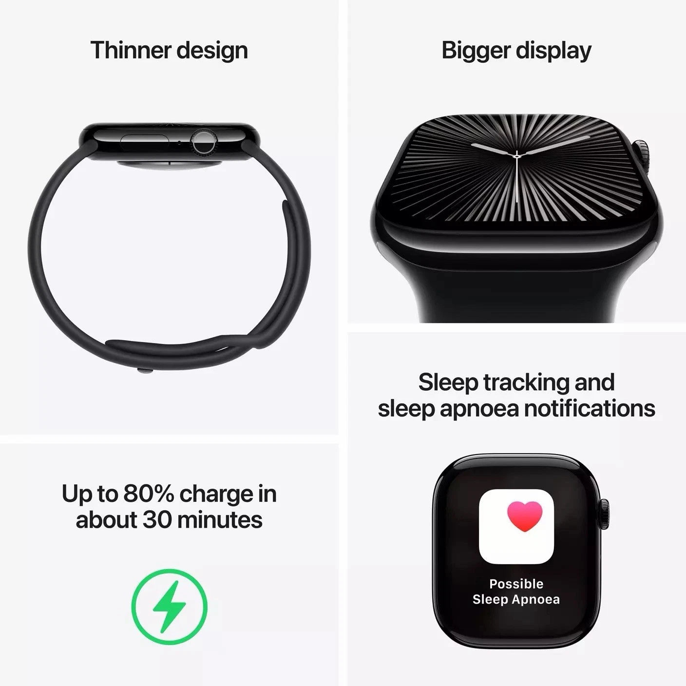 Apple Watch Series 10 GPS + Cellular 46mm Slate Titanium Black Sport Band