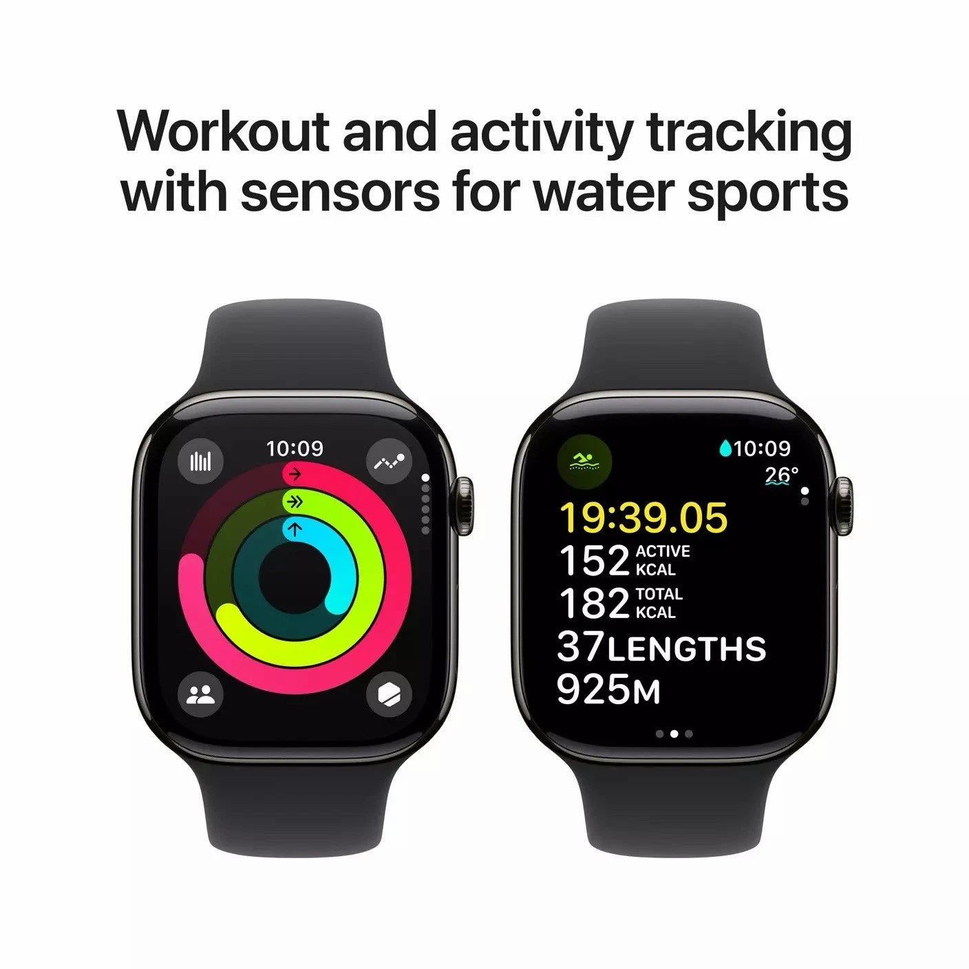 Apple Watch Series 10 GPS + Cellular 46mm Slate Titanium Black Sport Band