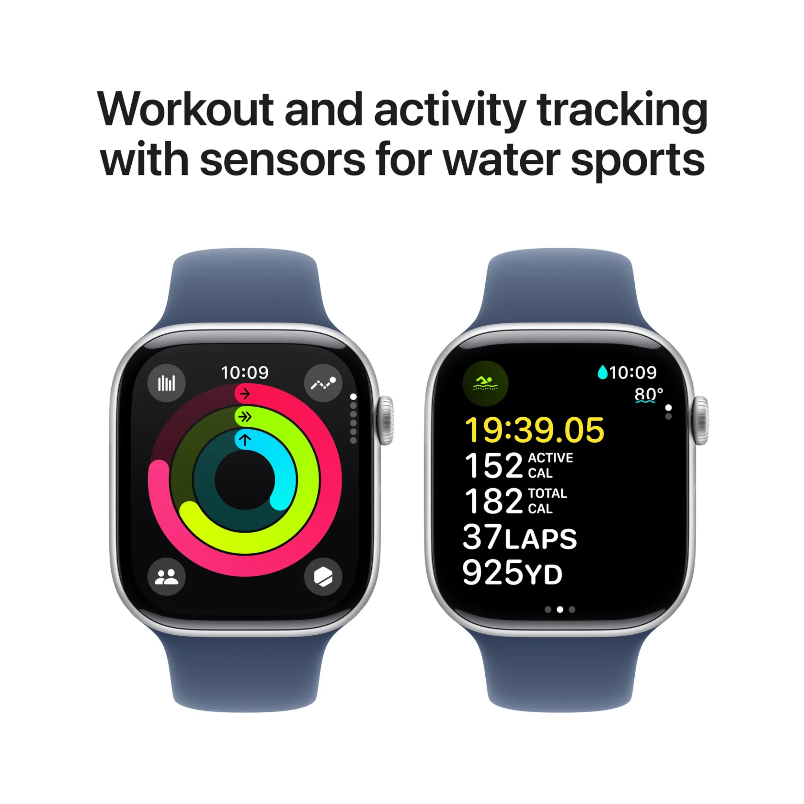Apple Watch Series 10 46mm – Silver Aluminium (Denim Sport Band M/L)