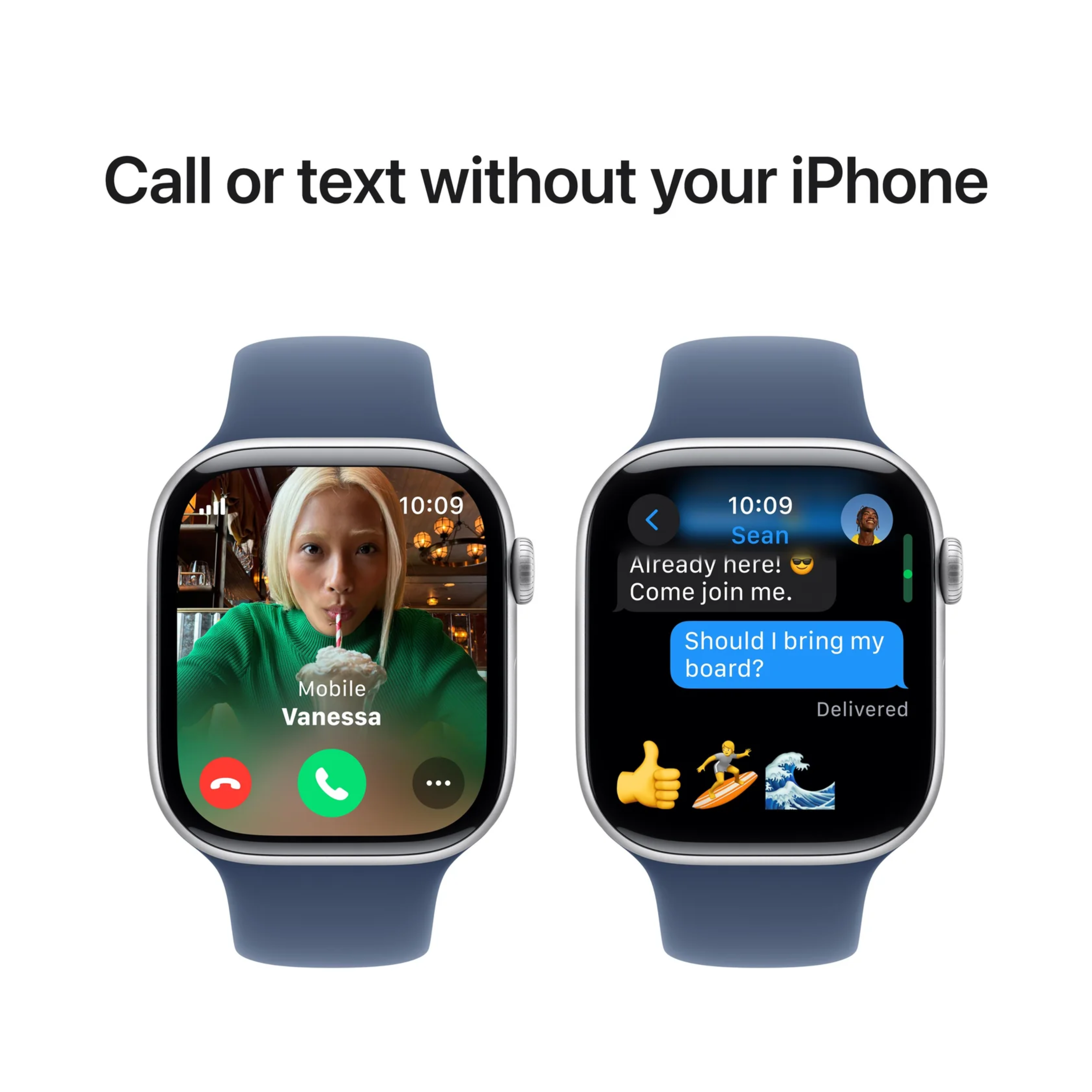 Apple Watch Series 10 46mm – Silver Aluminium (Denim Sport Band M/L)