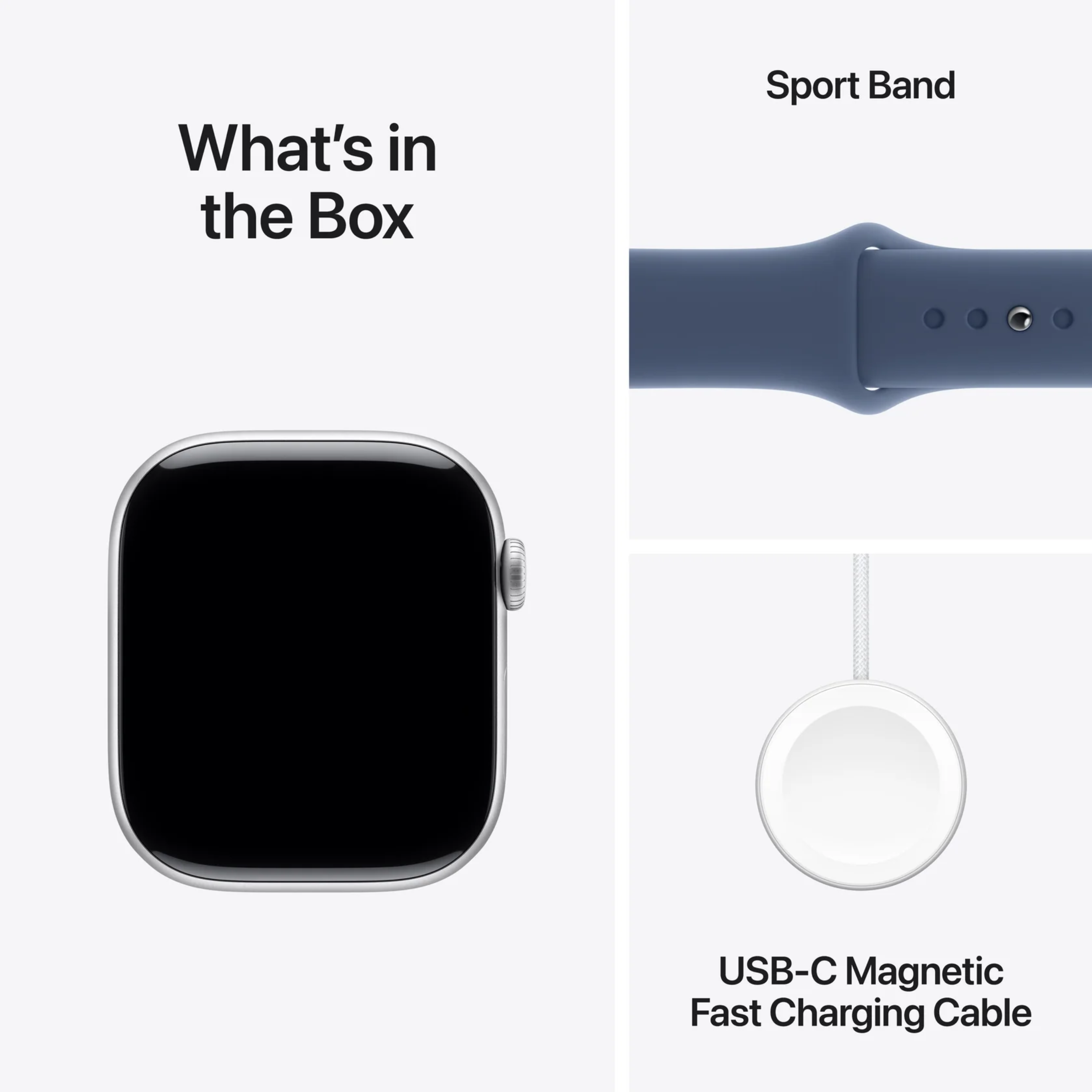 Apple Watch Series 10 46mm – Silver Aluminium (Denim Sport Band M/L)